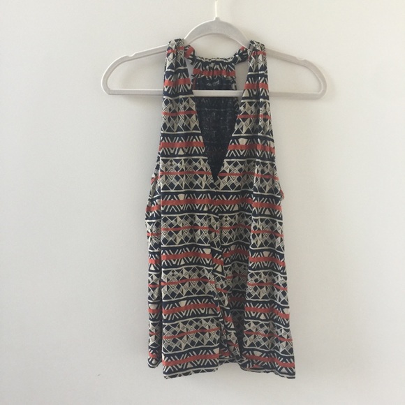 Lucky Brand Faux Wrap Patterned Tank Top - Picture 4 of 8